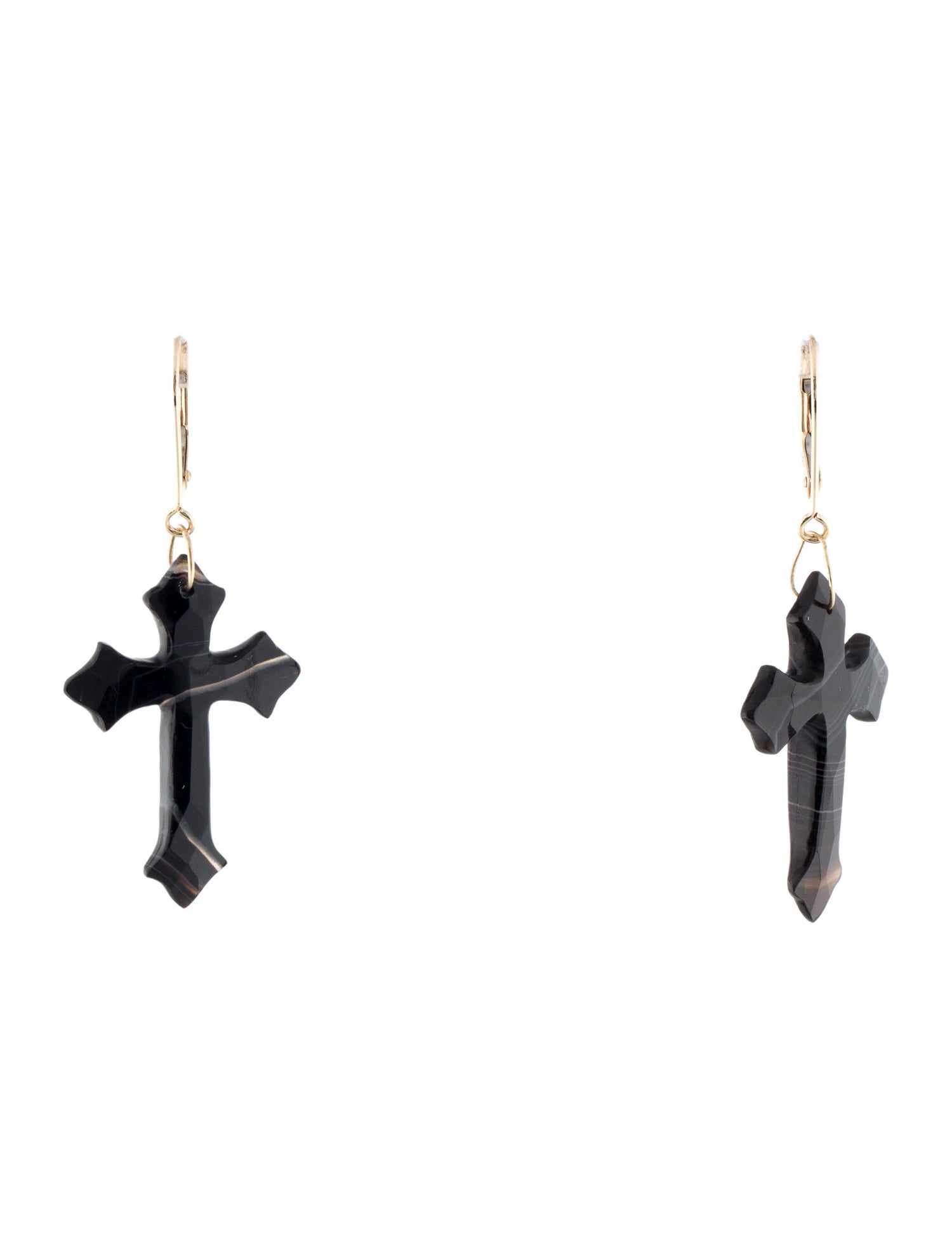 Earrings 14K Agate Cross Drop Earrings