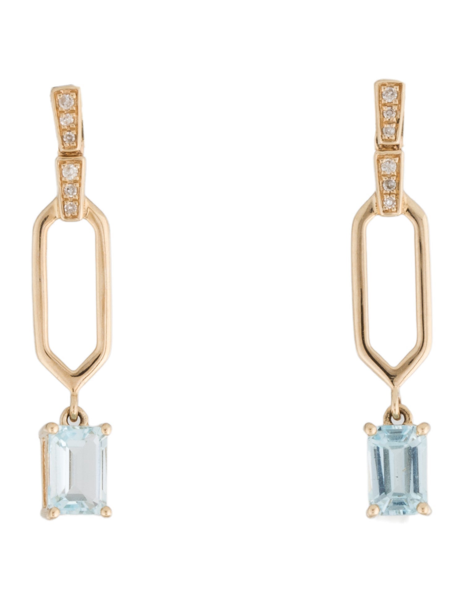Earrings 14K 1.26ctw Topaz & Diamond Drop Earrings