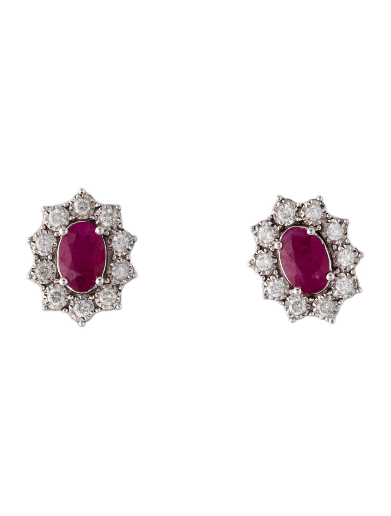 Earrings 14K Ruby & Diamond Stud
