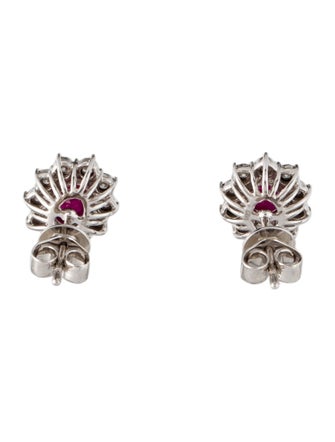 Earrings 14K Ruby & Diamond Stud Earrings