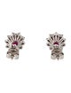Earrings 14K Ruby & Diamond Stud Earrings