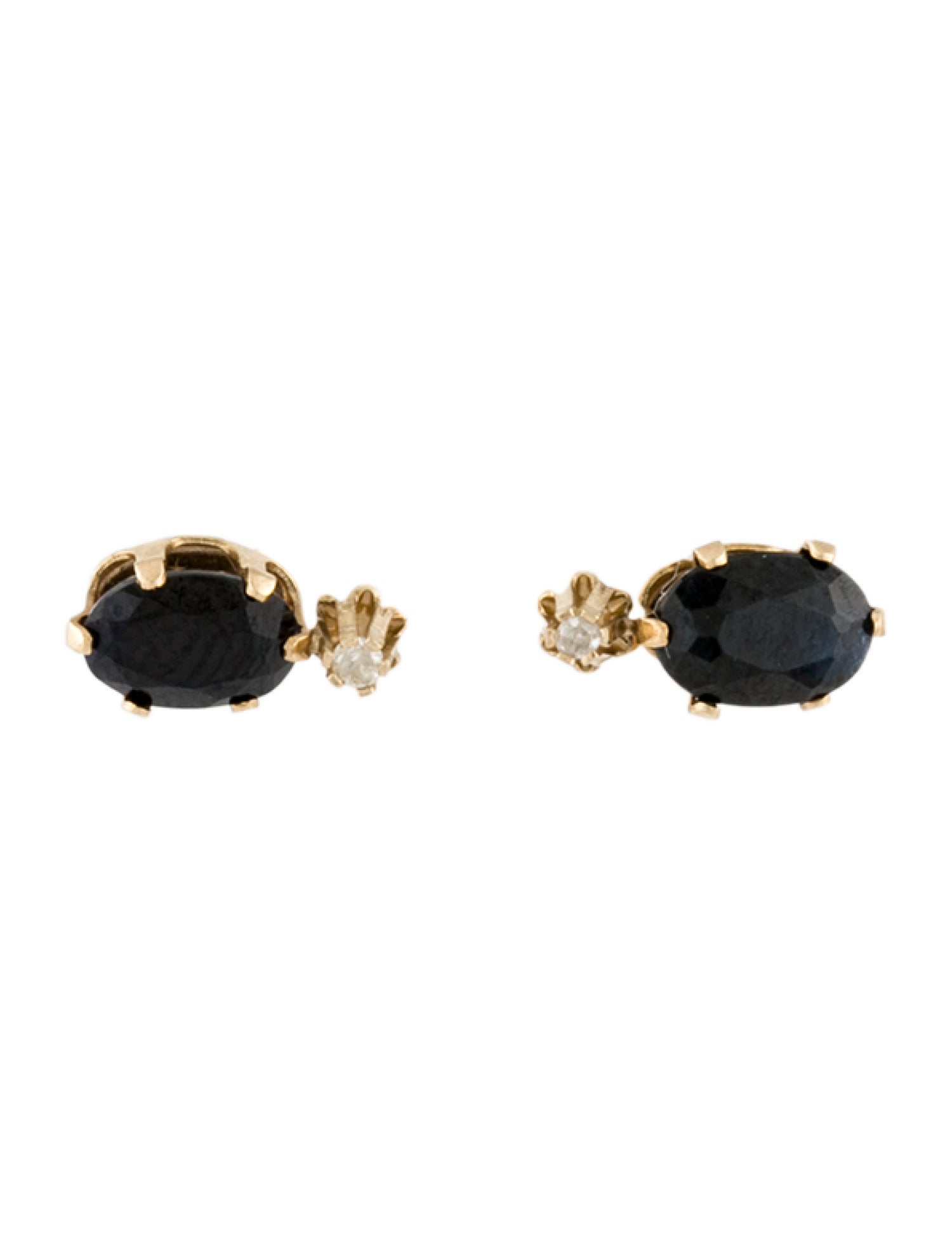 Earrings 14K Sapphire & Diamond Stud Earrings