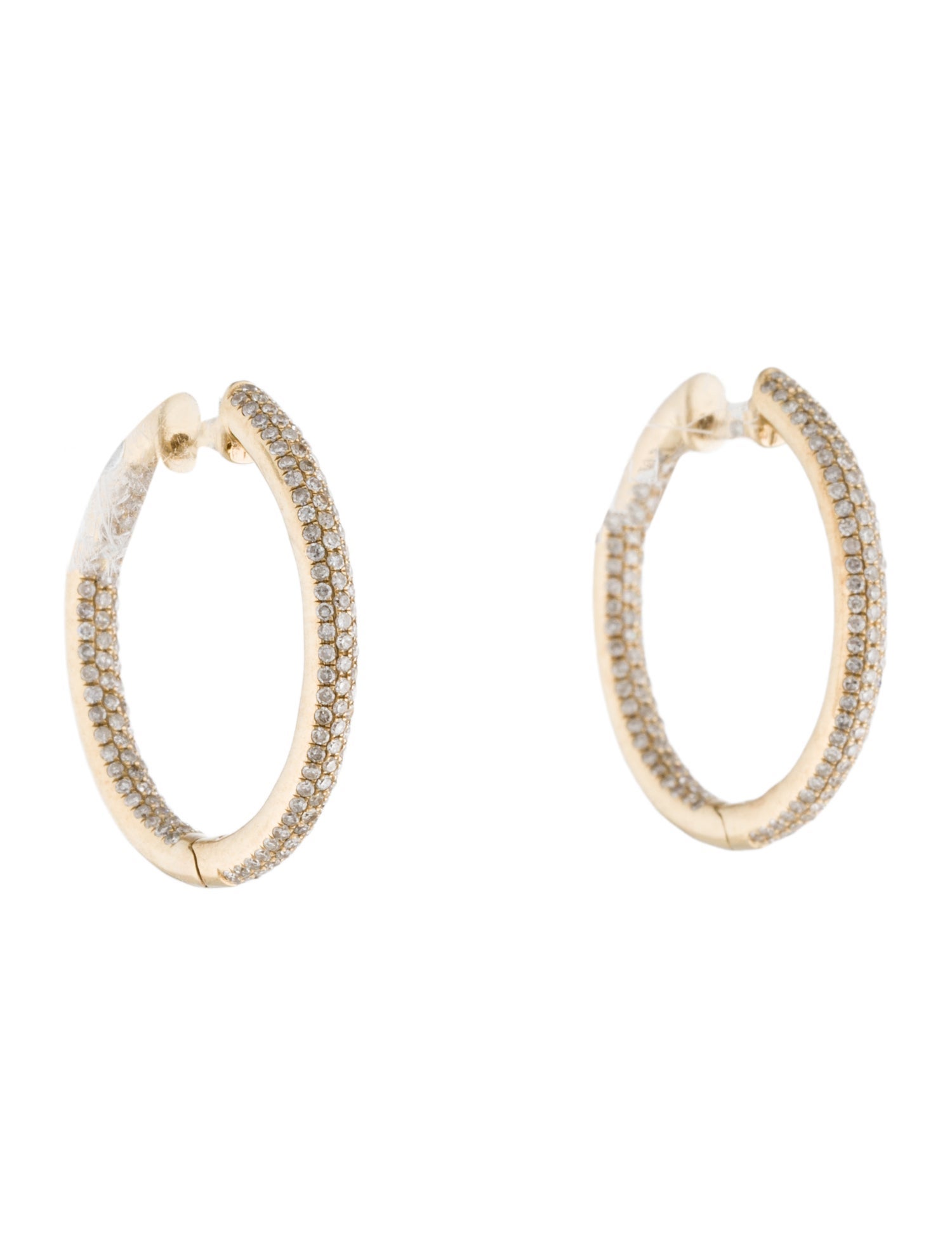 Earrings 14K 1.28ctw Diamond Inside-Out Hoop
