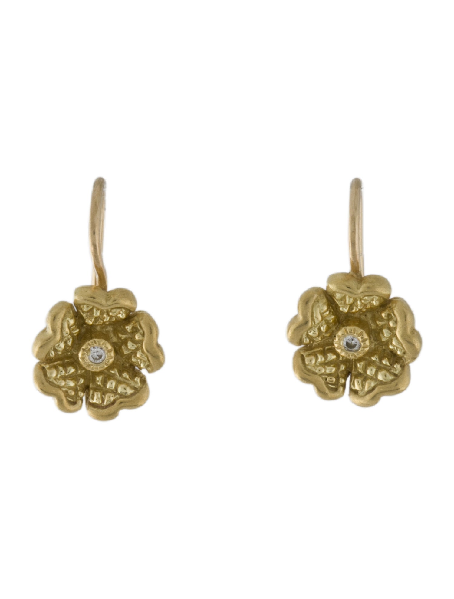 Earrings 14K Diamond Flower Drop Earring