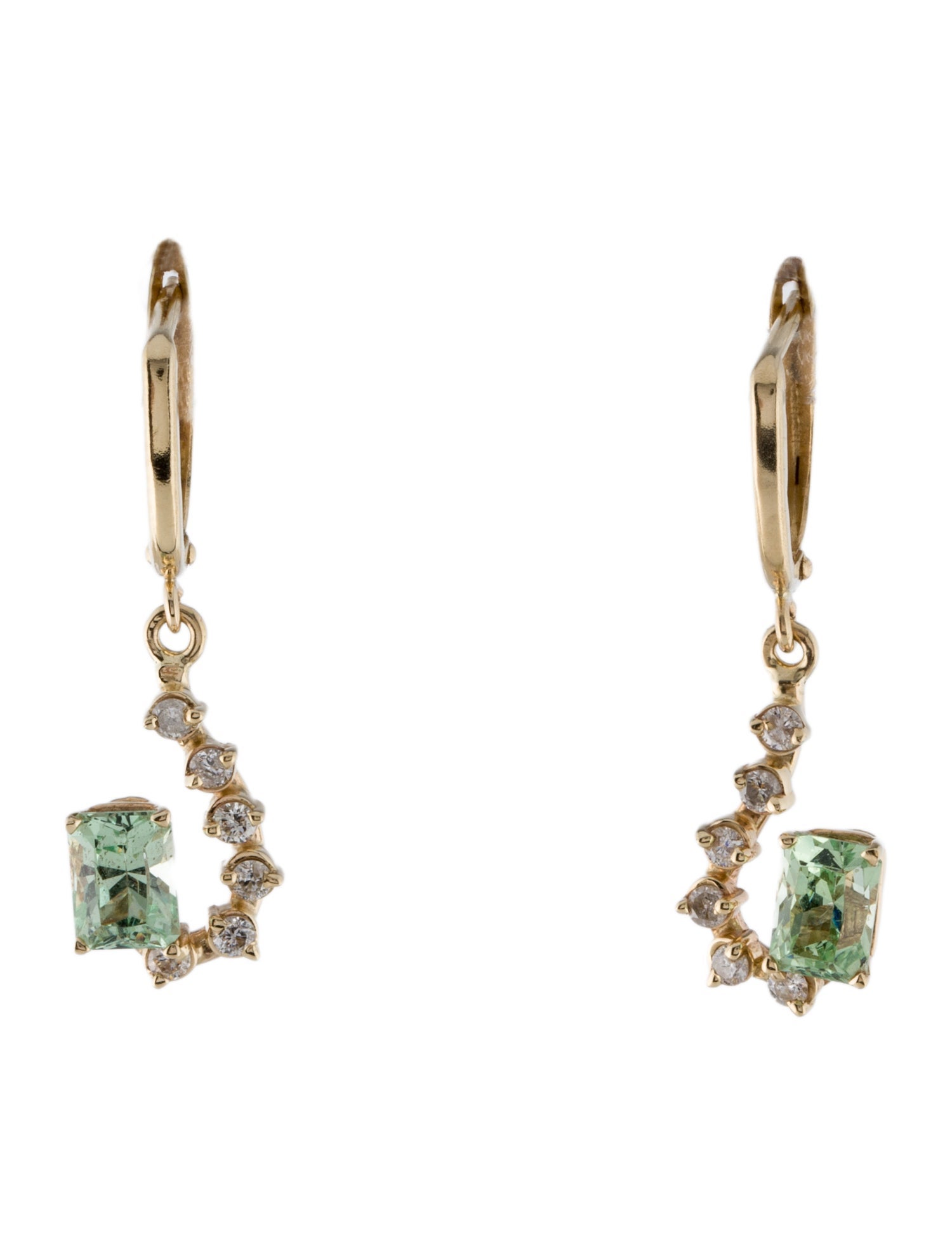 Earrings 14K Garnet & Diamond Drop Earrings