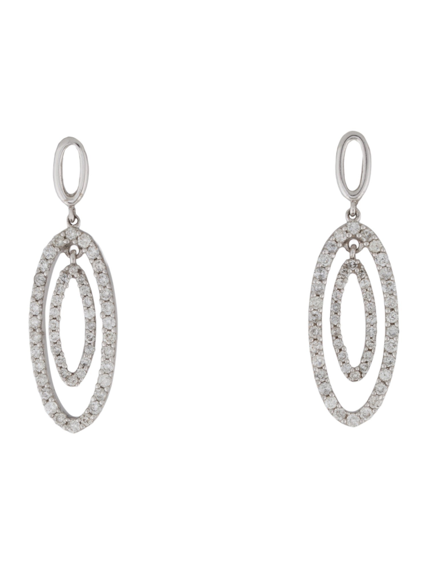 Earrings 14K Diamond Oval Earrings