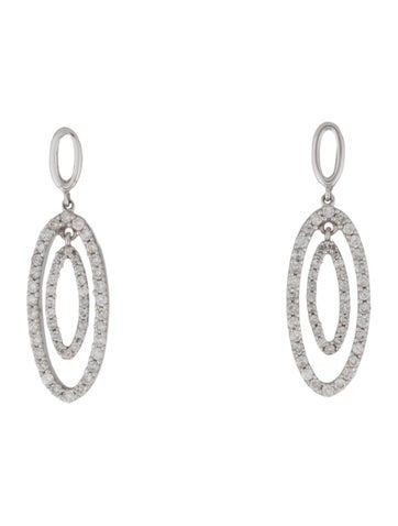 Earrings Drop 14K Diamond Oval