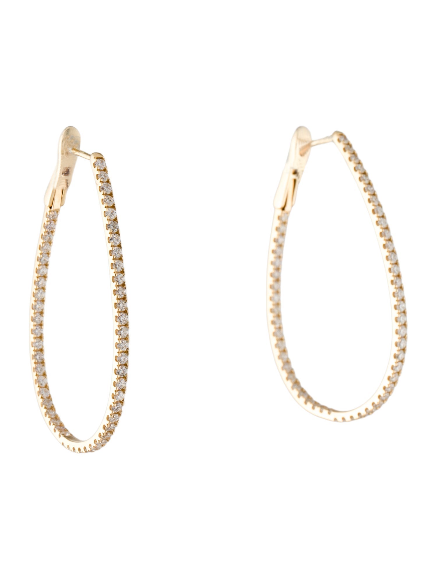 Earrings 14K 2.04ctw Diamond Inside Out Hoop Earrigns