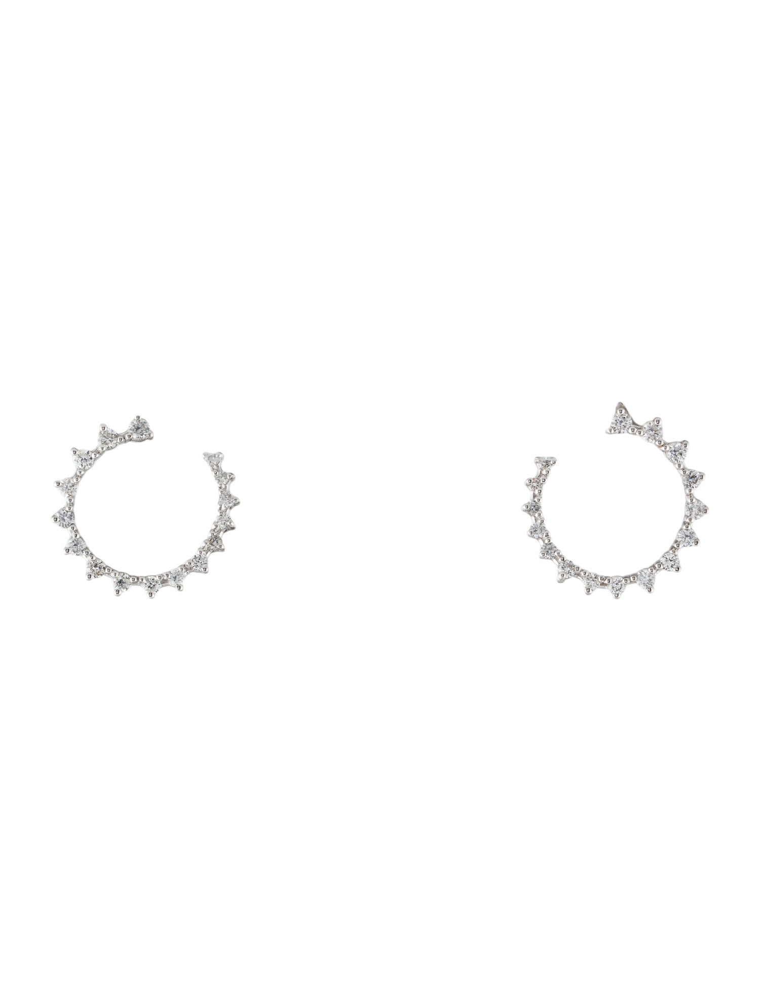 Earrings 14K 1.00ctw Diamond Hoop Earrings