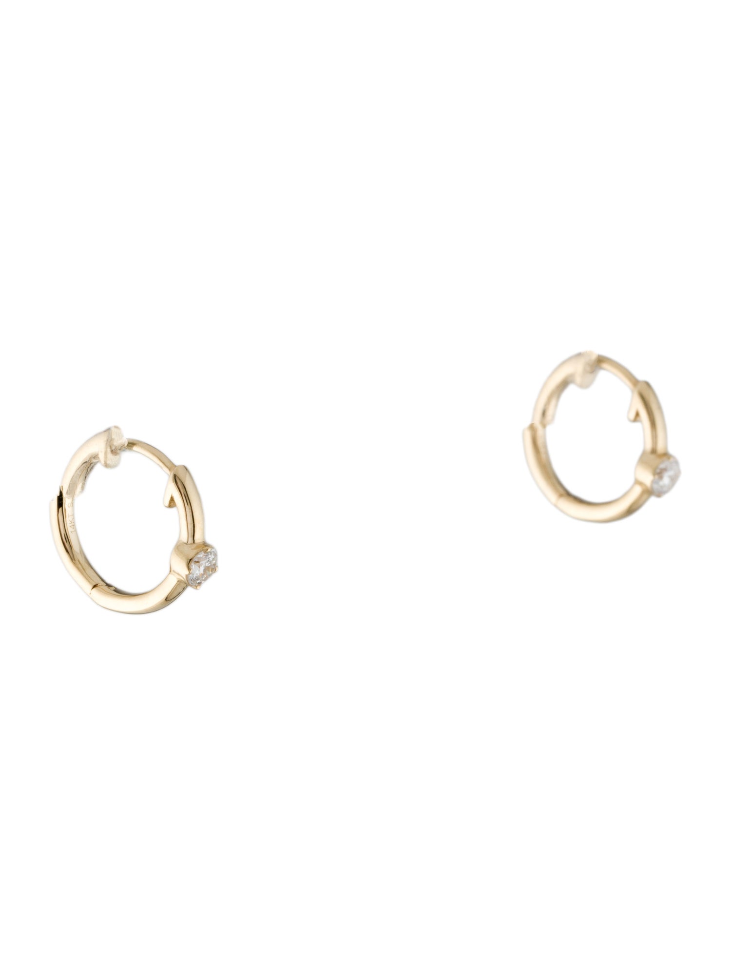 Earrings 14K Diamond Huggie Earrings