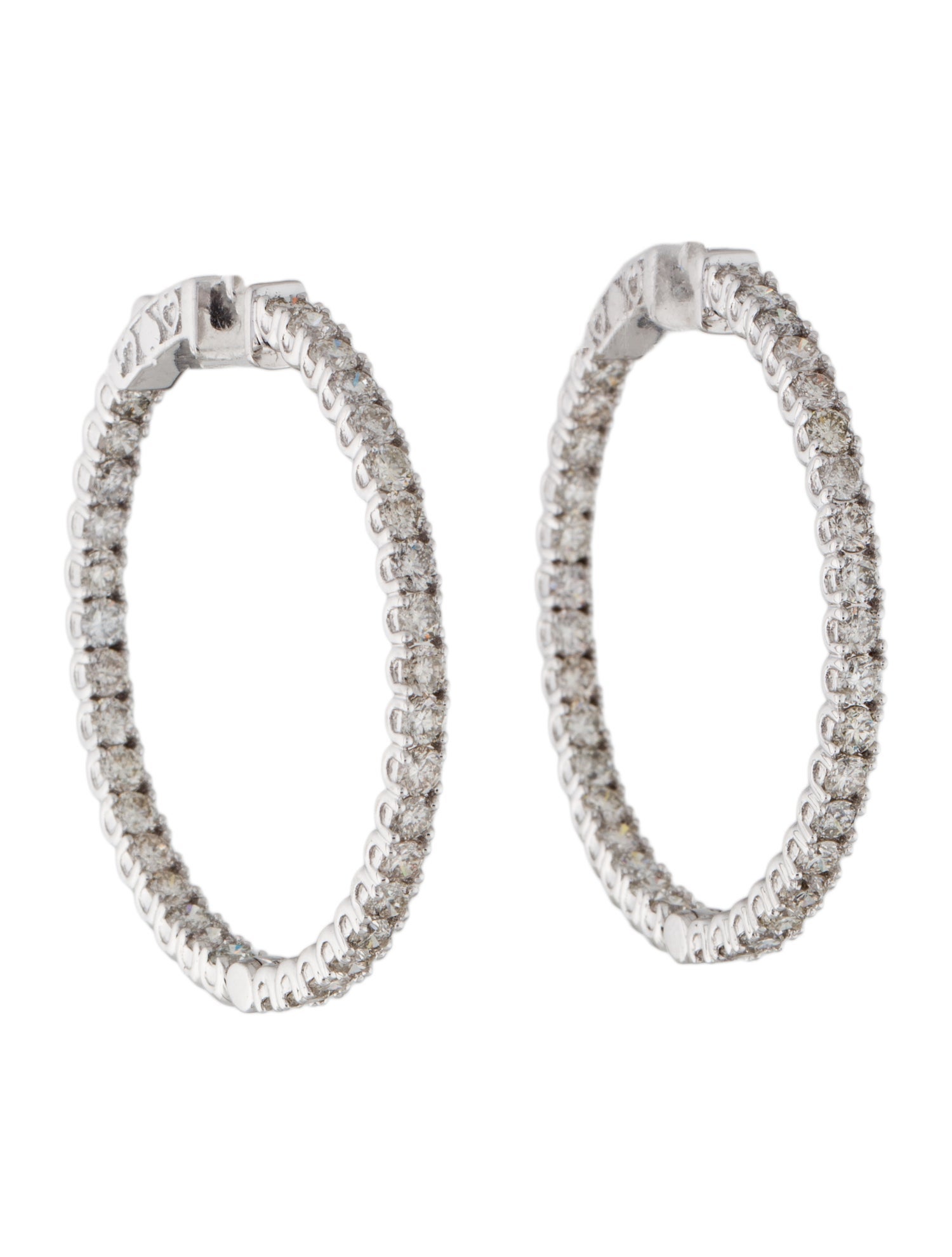 Earrings 14K 5.00ctw Diamond Inside Out Hoop Earrings