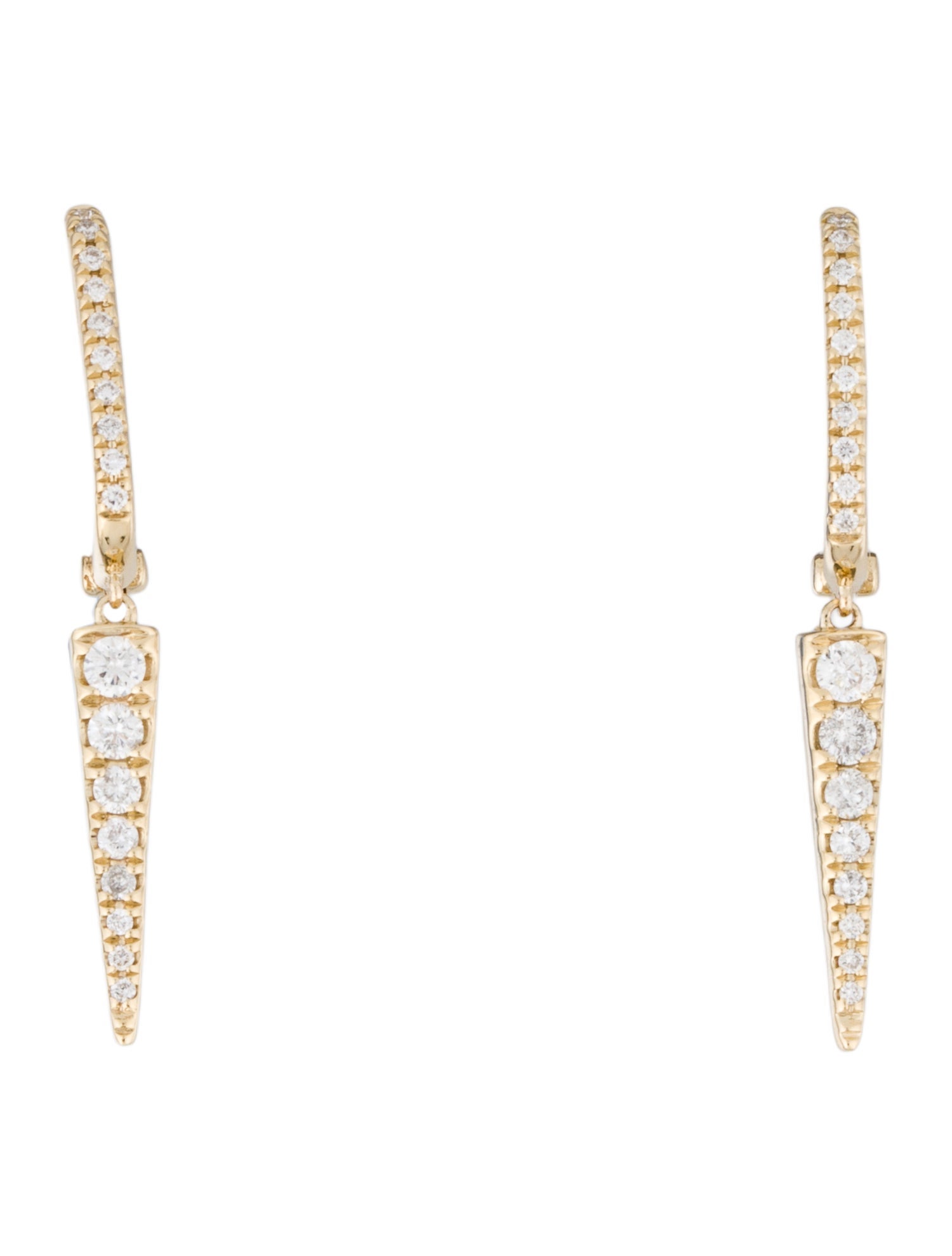 Earrings 14K Diamond Spear Drop Earrings