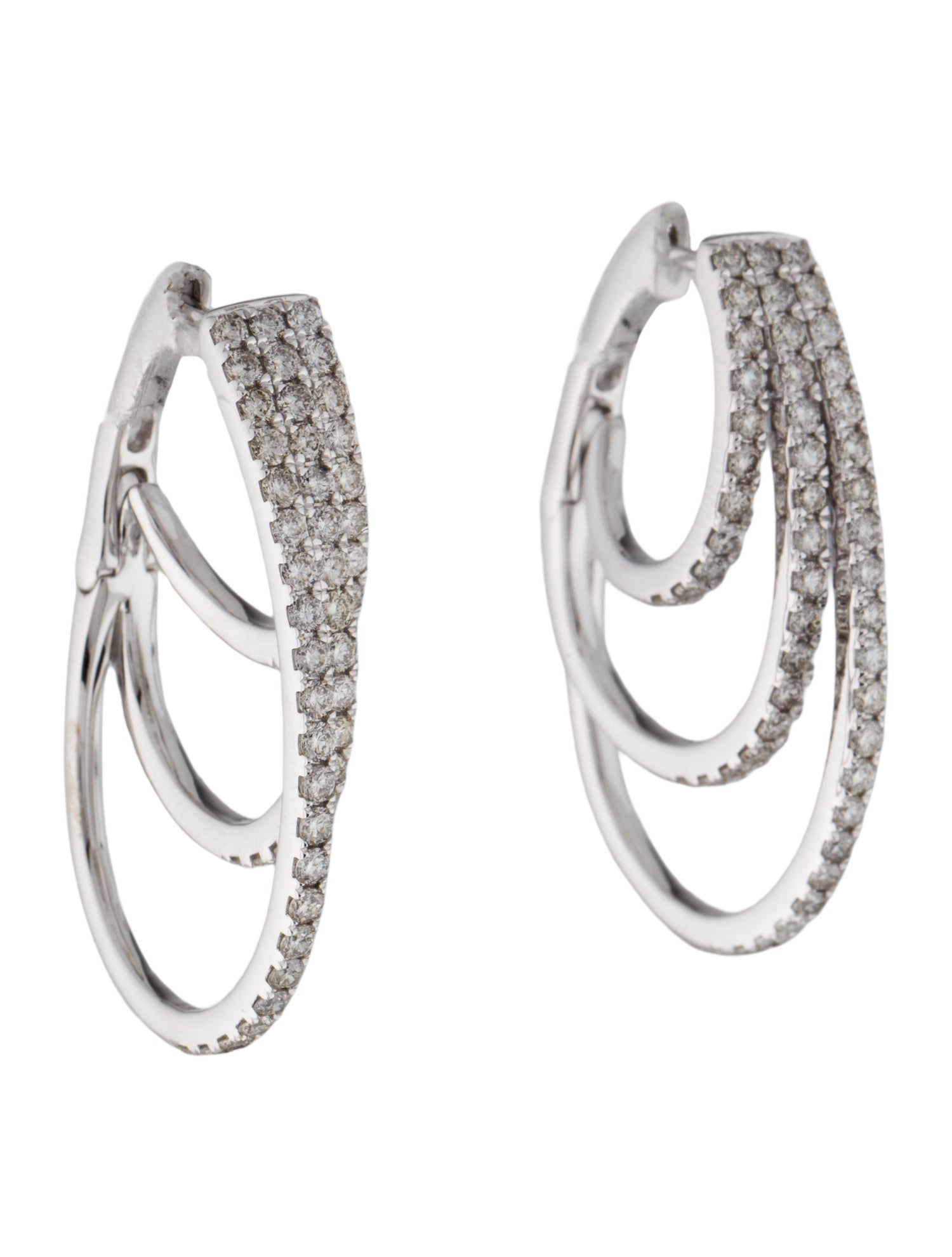 Earrings 14K 2.10ctw Diamond Hoop Earrings