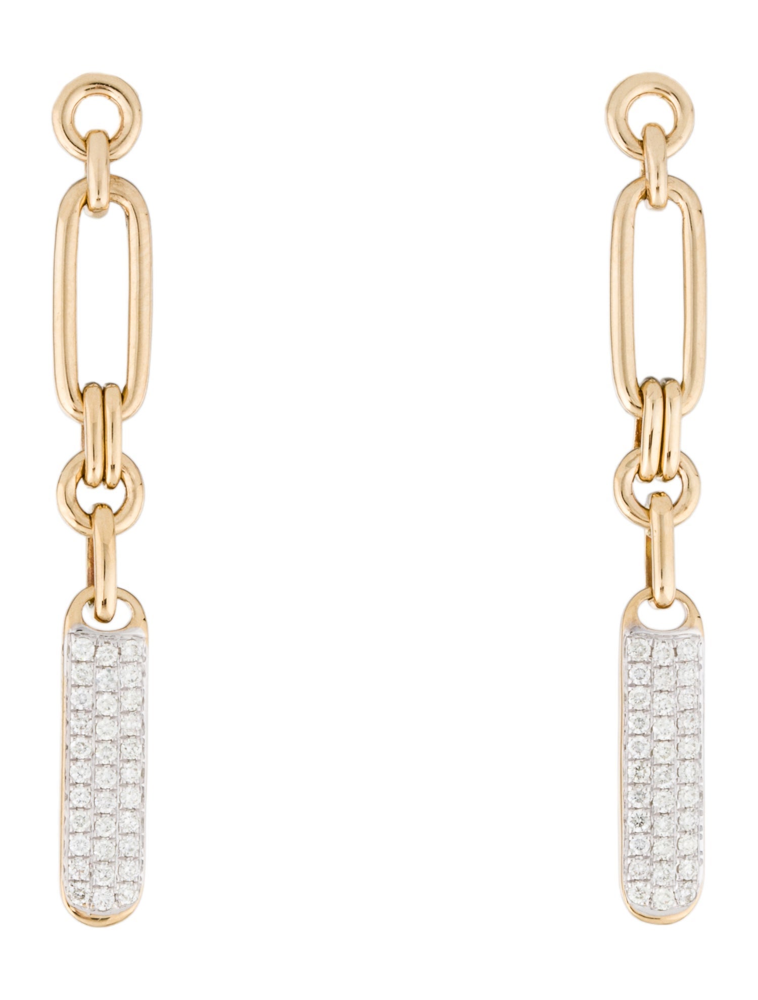 Earrings 14K Diamond Tag Link Drop