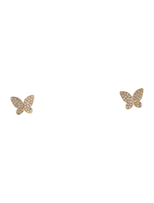 Earrings 14K Diamond Butterfly Stud Earrings
