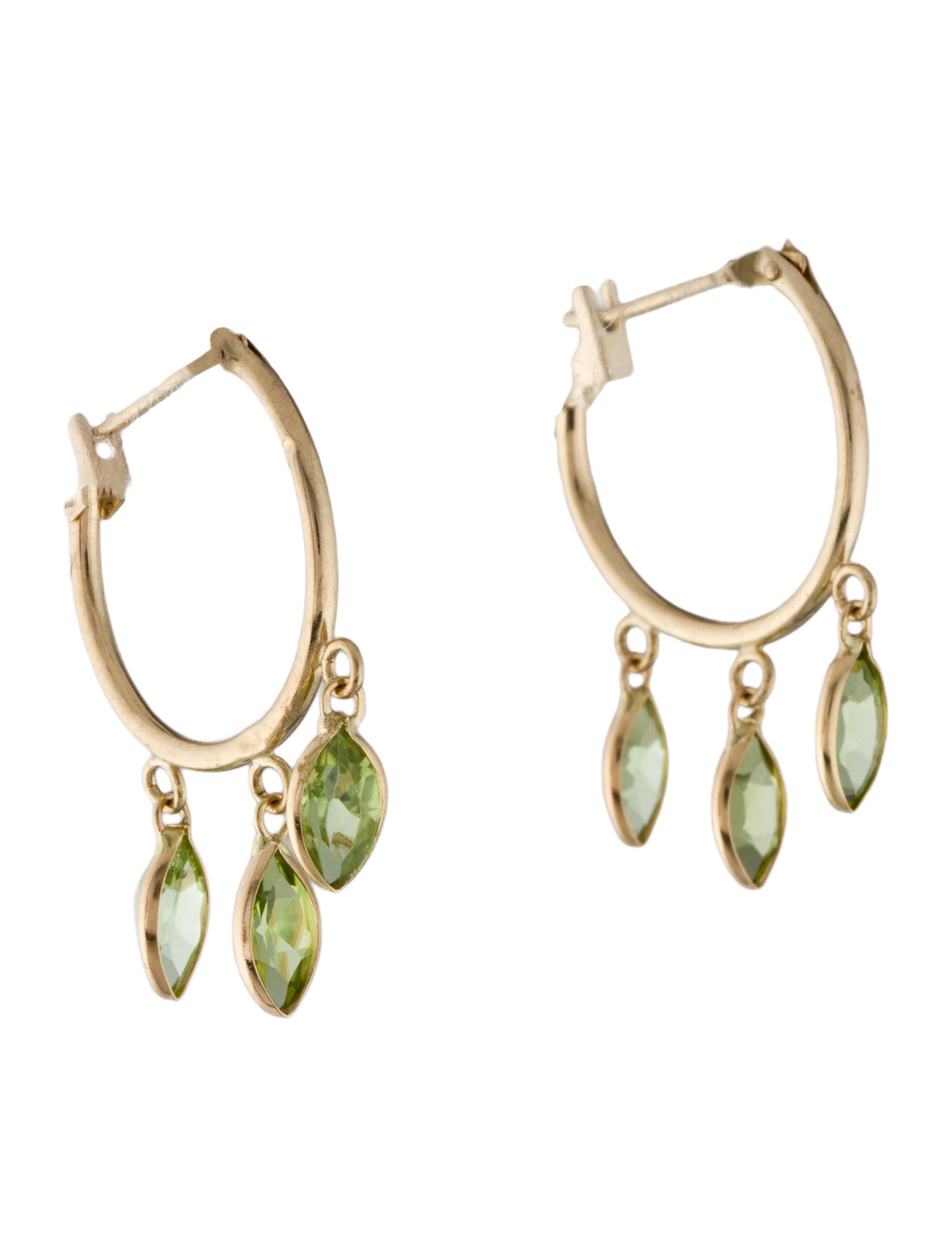Earrings 14K 1.44ctw Peridot Hoop Earrings
