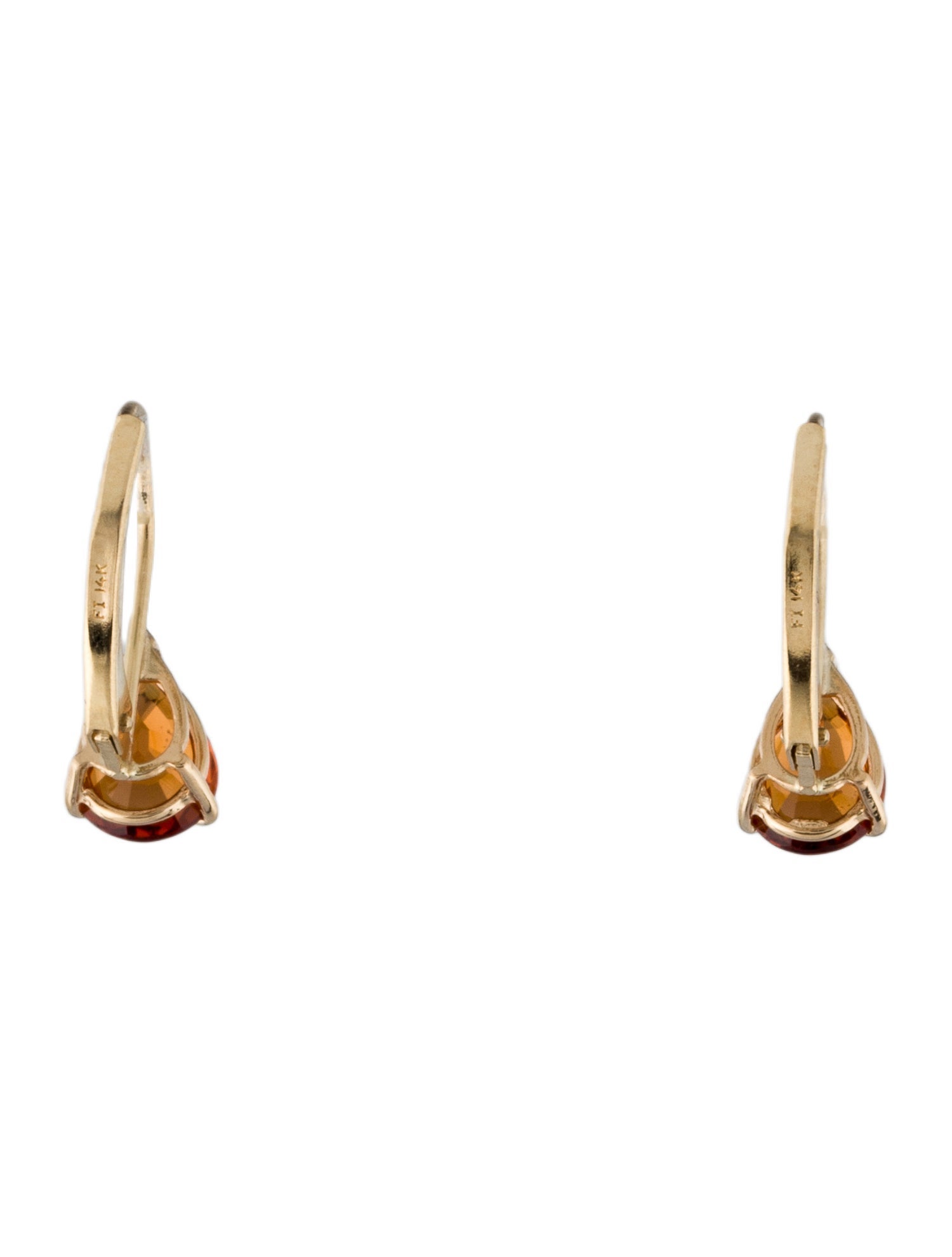 Earrings 14K 1.38ctw Hessonite Garnet Drop Earrings