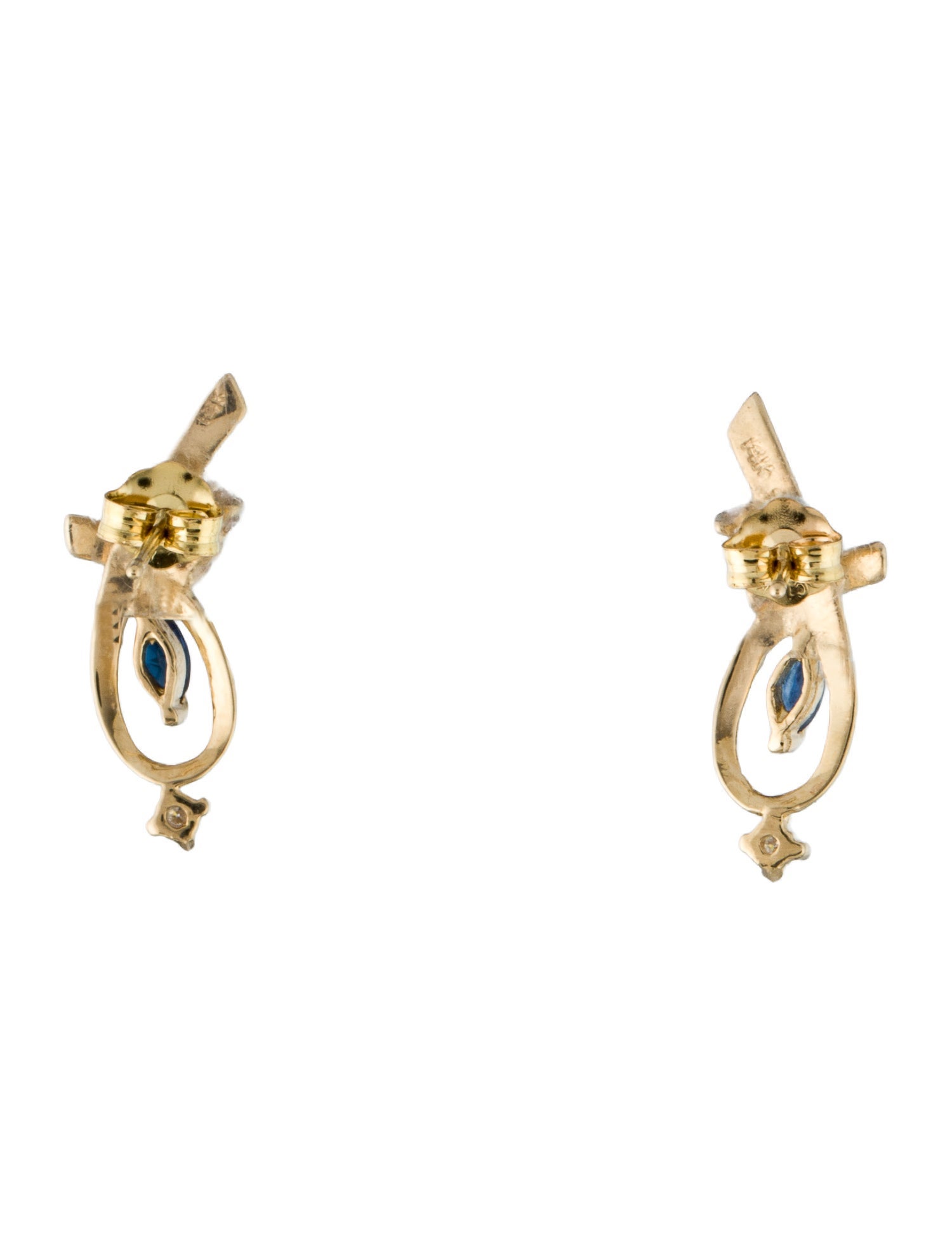 Earrings 14K Sapphire & Diamond Stud Earrings