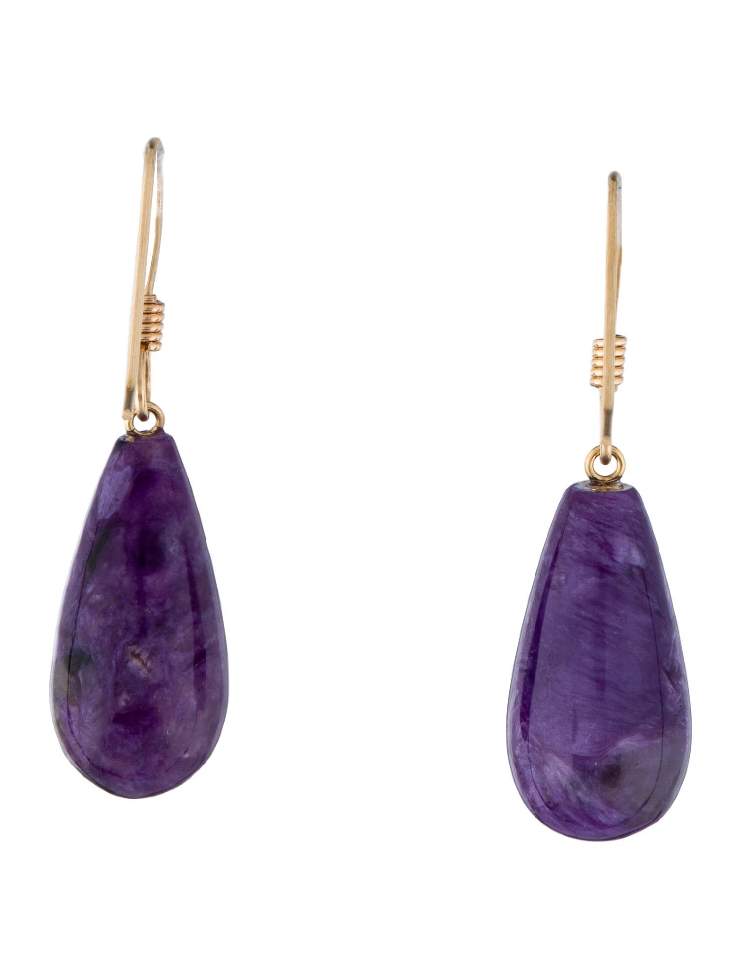 Earrings 14K Charoite Drop Earrings