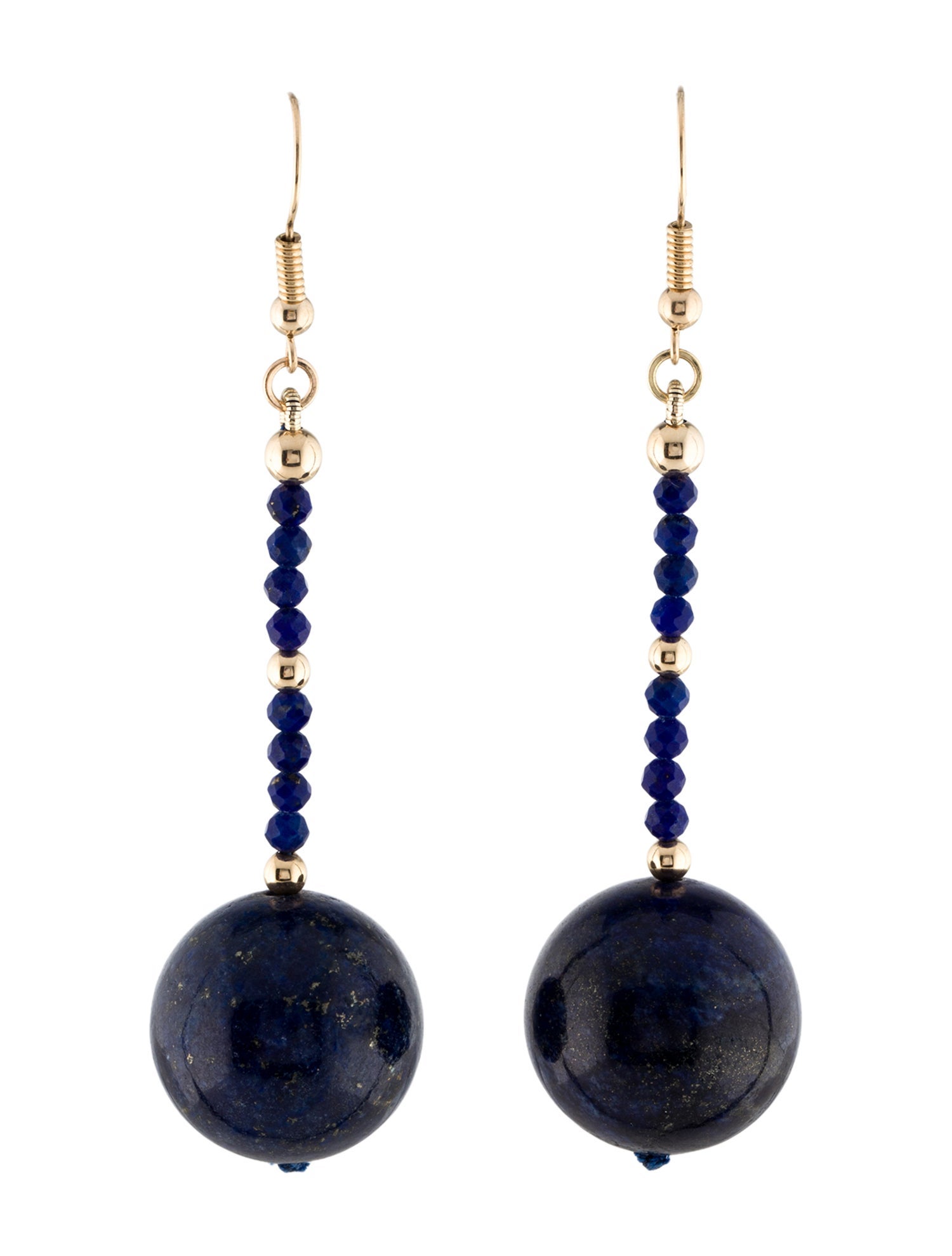 Earrings 14K Lapis Lazuli Bead Drop Earrings