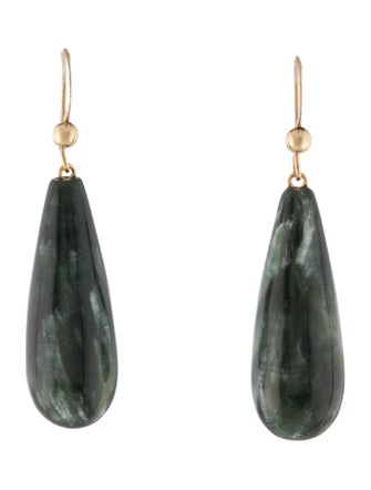 Earrings 14K Seraphinite Drop Bead Earrings