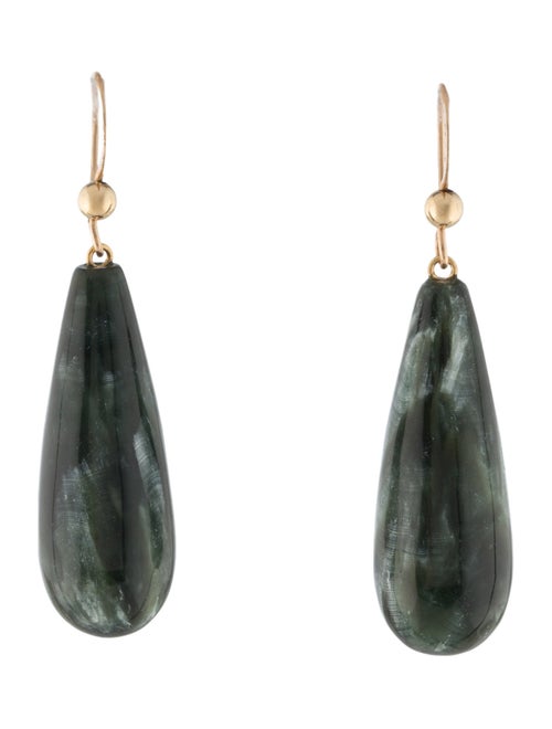 Earrings 14K Seraphinite Drop Bead Earrings