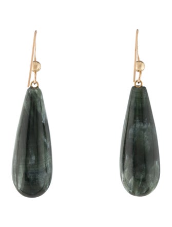 Earrings 14K Seraphinite Drop Bead Earrings