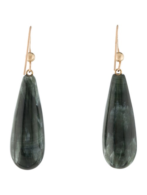 Earrings 14K Seraphinite Drop Bead Earrings