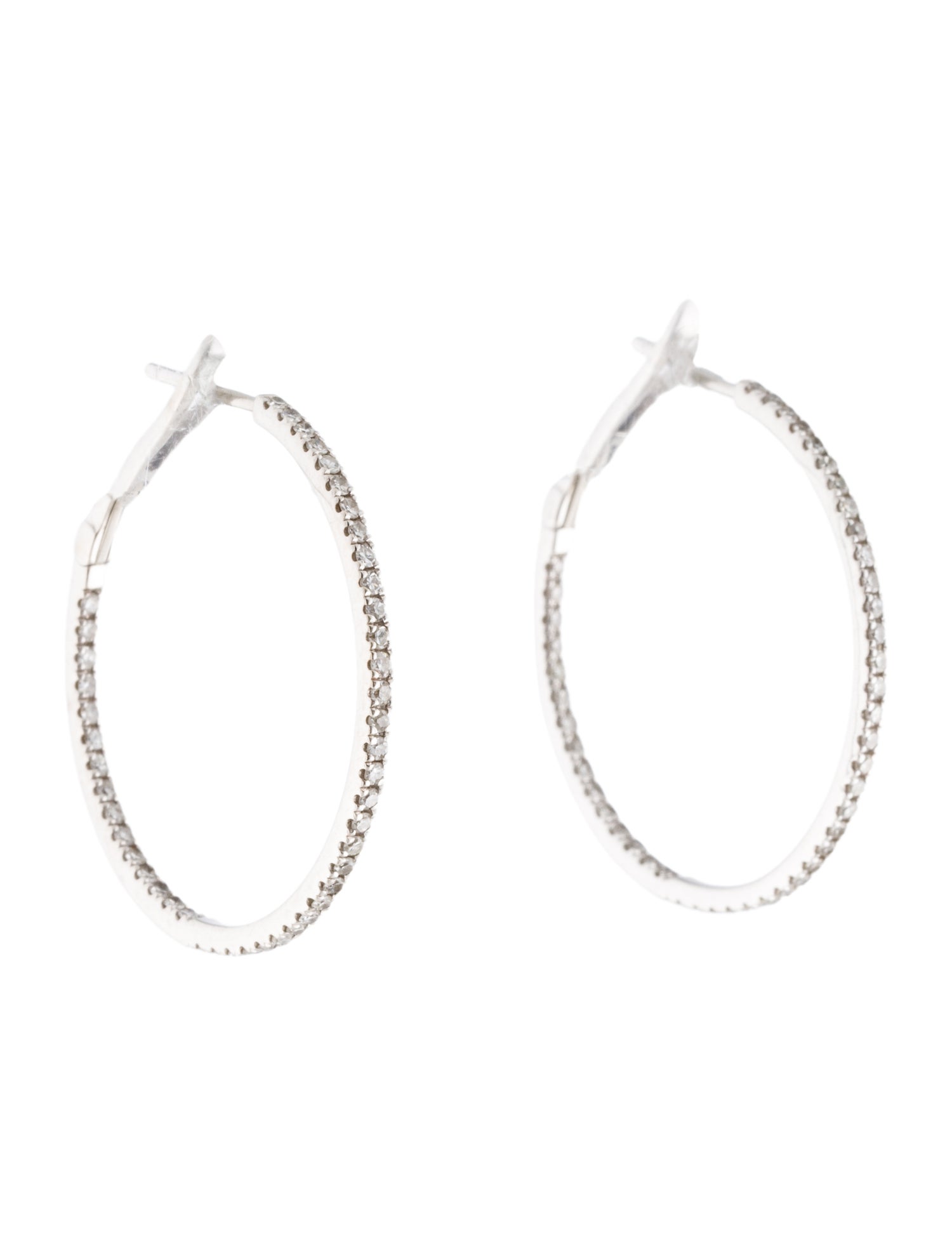 Earrings 14K Diamond Inside-Out Hoop