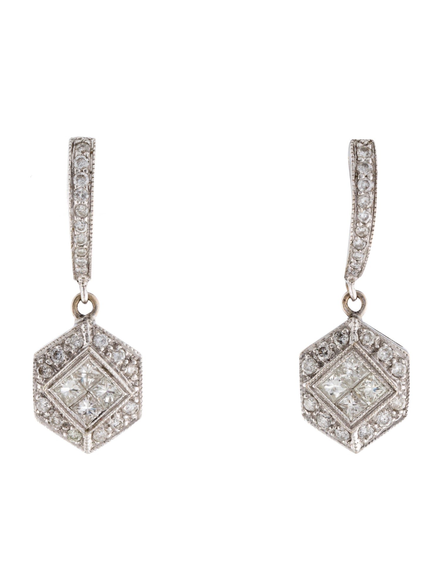 Earrings 18K Diamond Drop Earrings