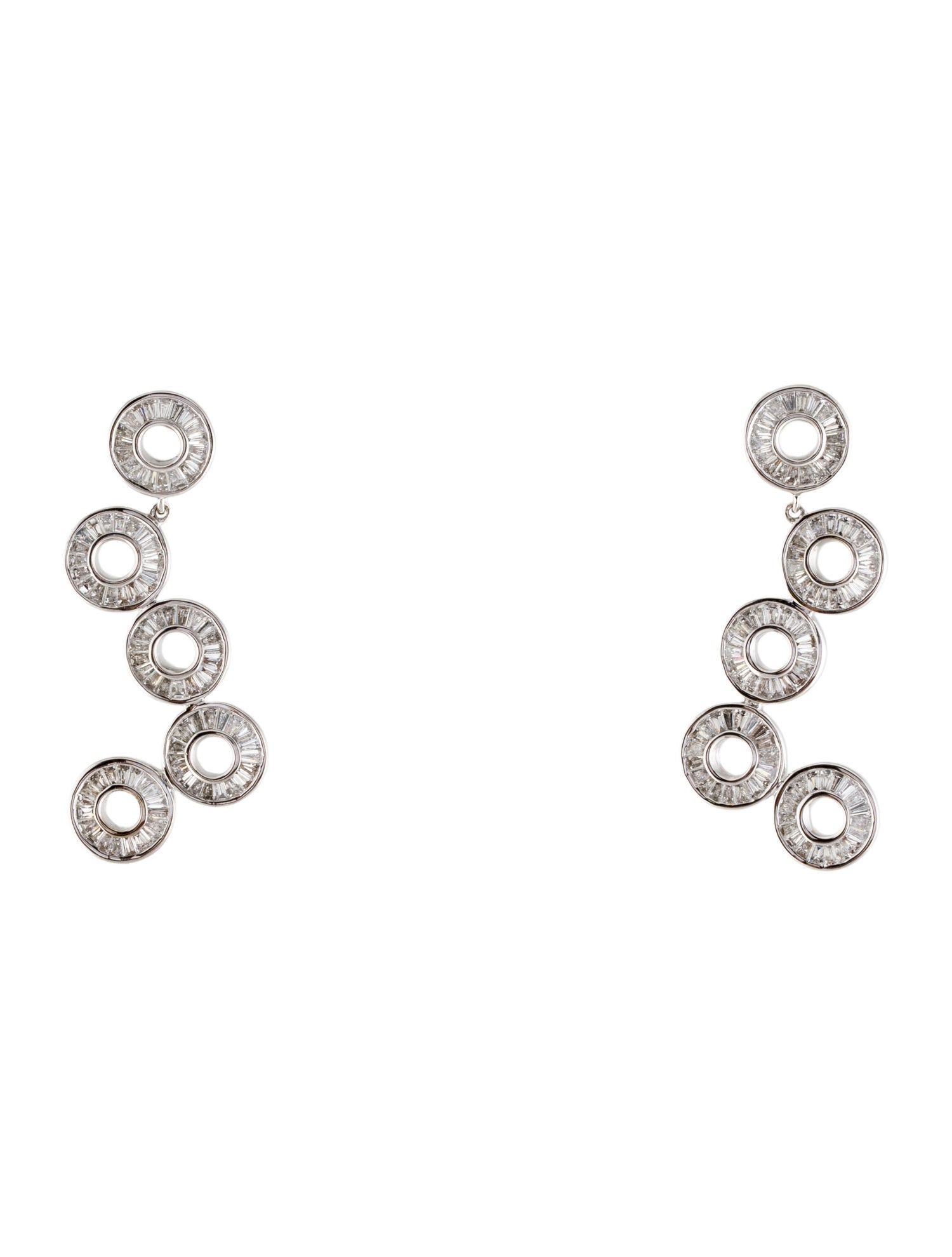 Earrings 18K 1.41ctw Diamond Circle Drop