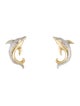 Earrings 14K Two-Tone Dolphin Stud Earrings
