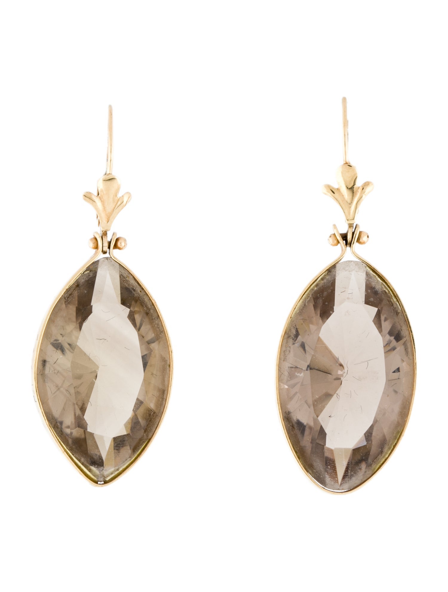 Earrings 14K Smoky Quartz Drop