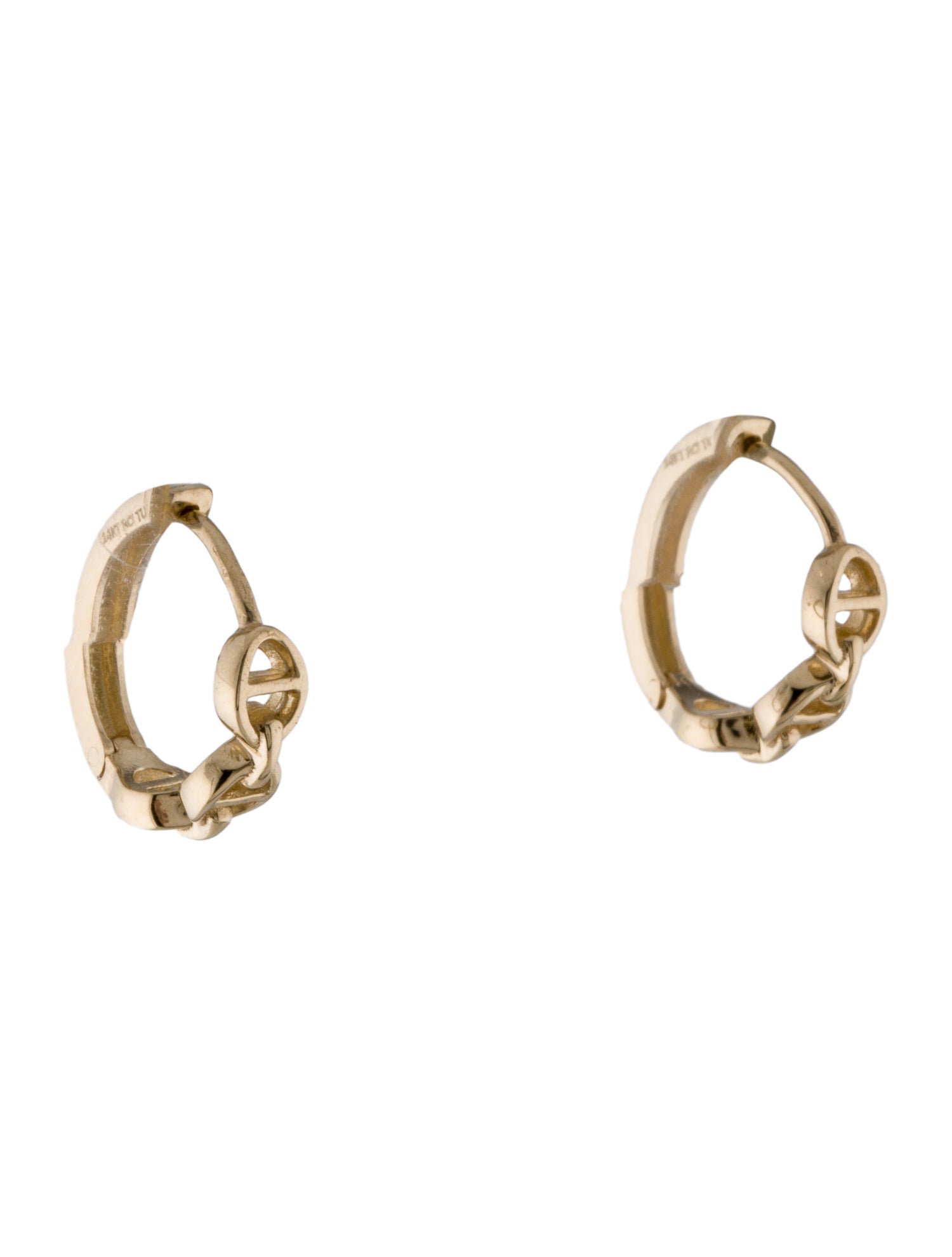 Earrings 14K Oval Mariner Link Huggie