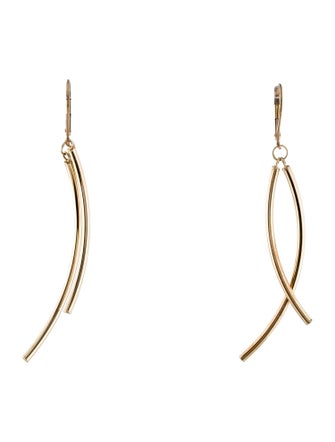 Earrings 14K Curved Drop Earrings