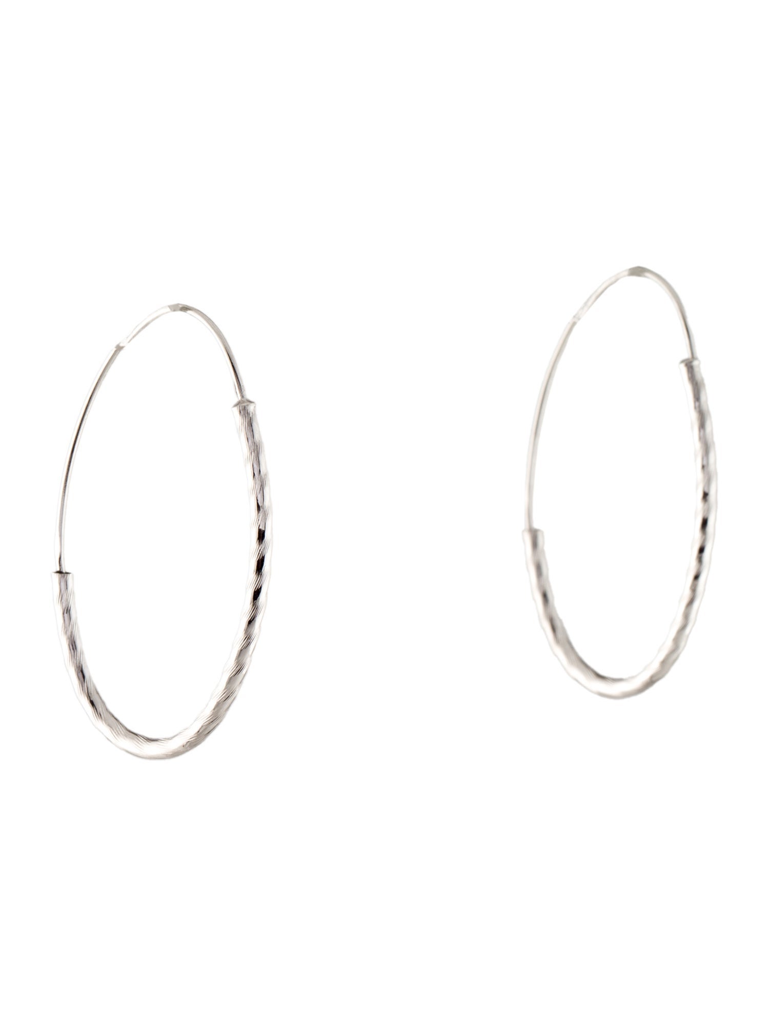 Earrings 14K Textured Hoop Earrings