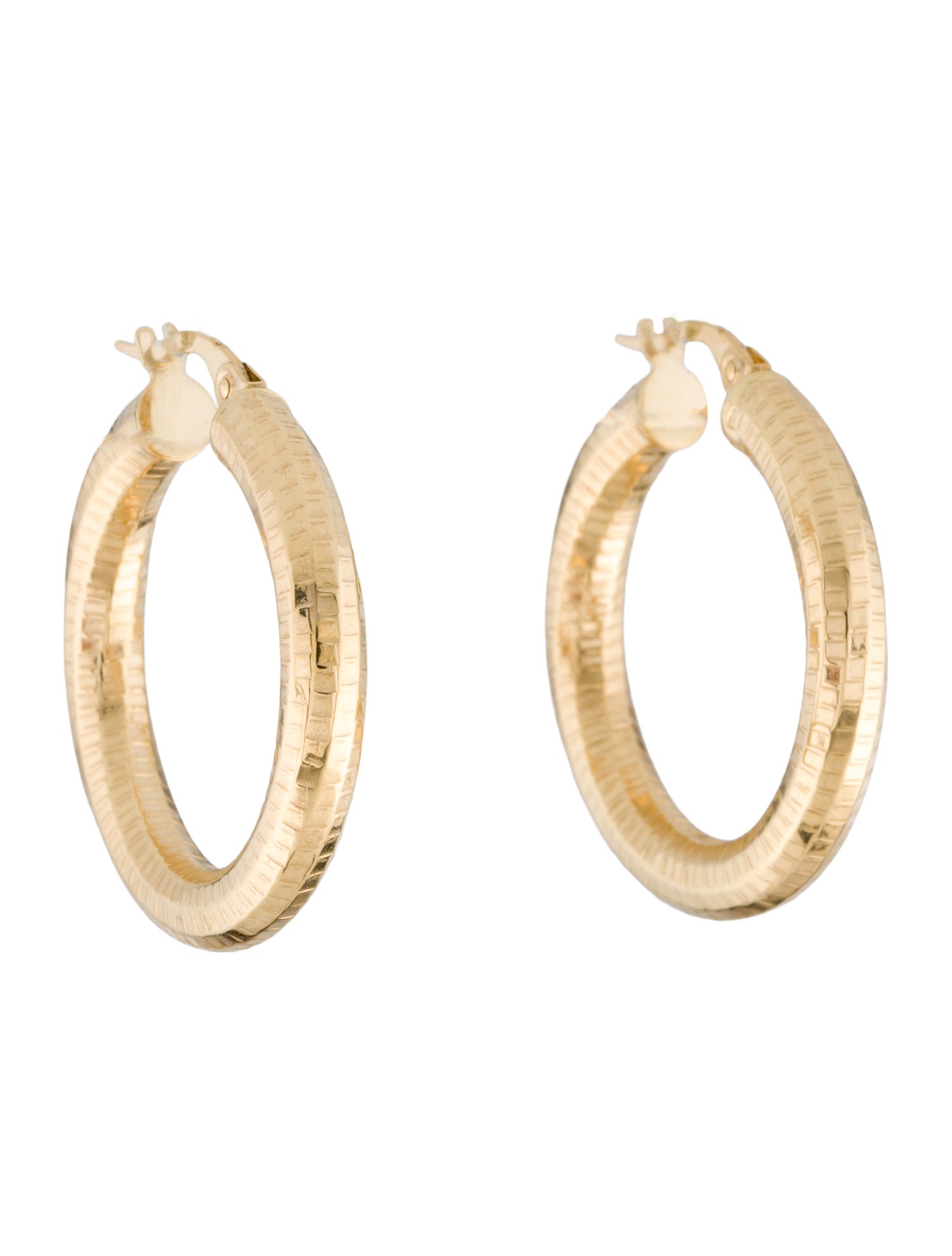 Earrings 14K Textured Hoop