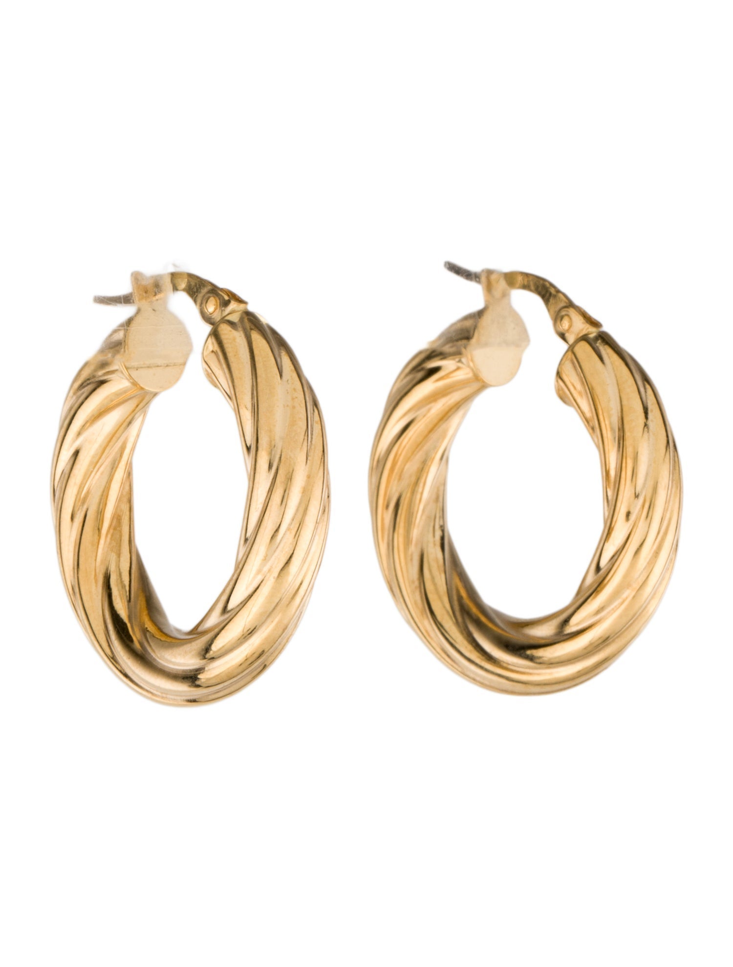 Earrings 14K Polished Twist Hoop