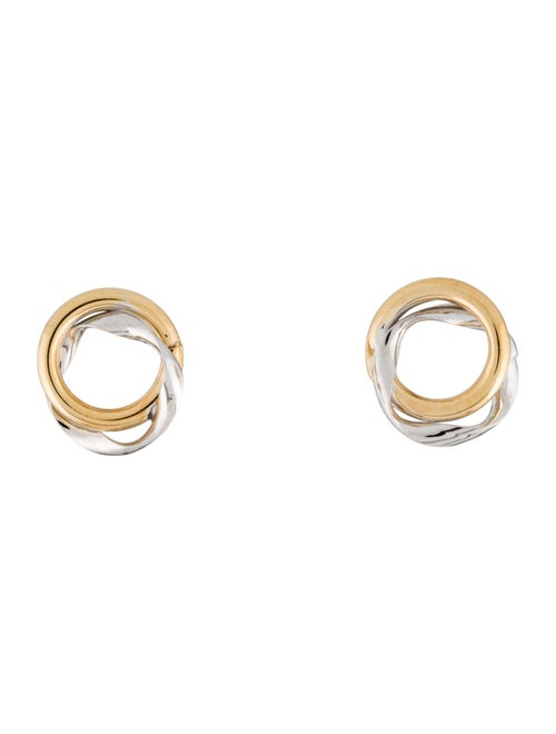 Earrings 14K Two-Tone Interlocking Circle Stud