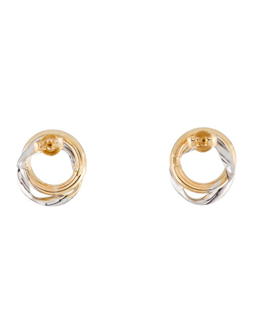 Earrings 14K Two-Tone Interlocking Circle Stud