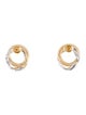 Earrings 14K Two-Tone Interlocking Circle Stud
