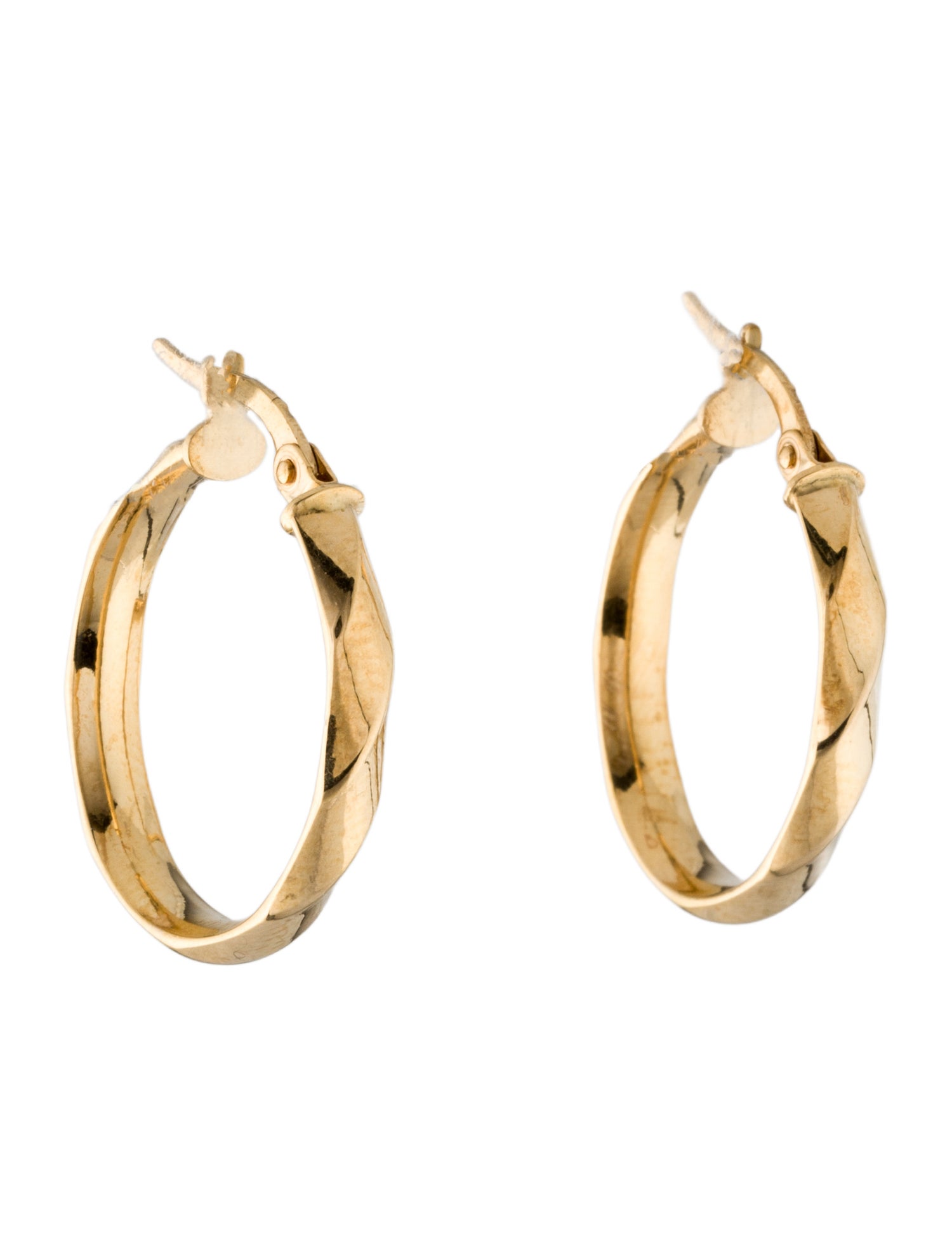 Earrings 14K Textured Hoop Earrings