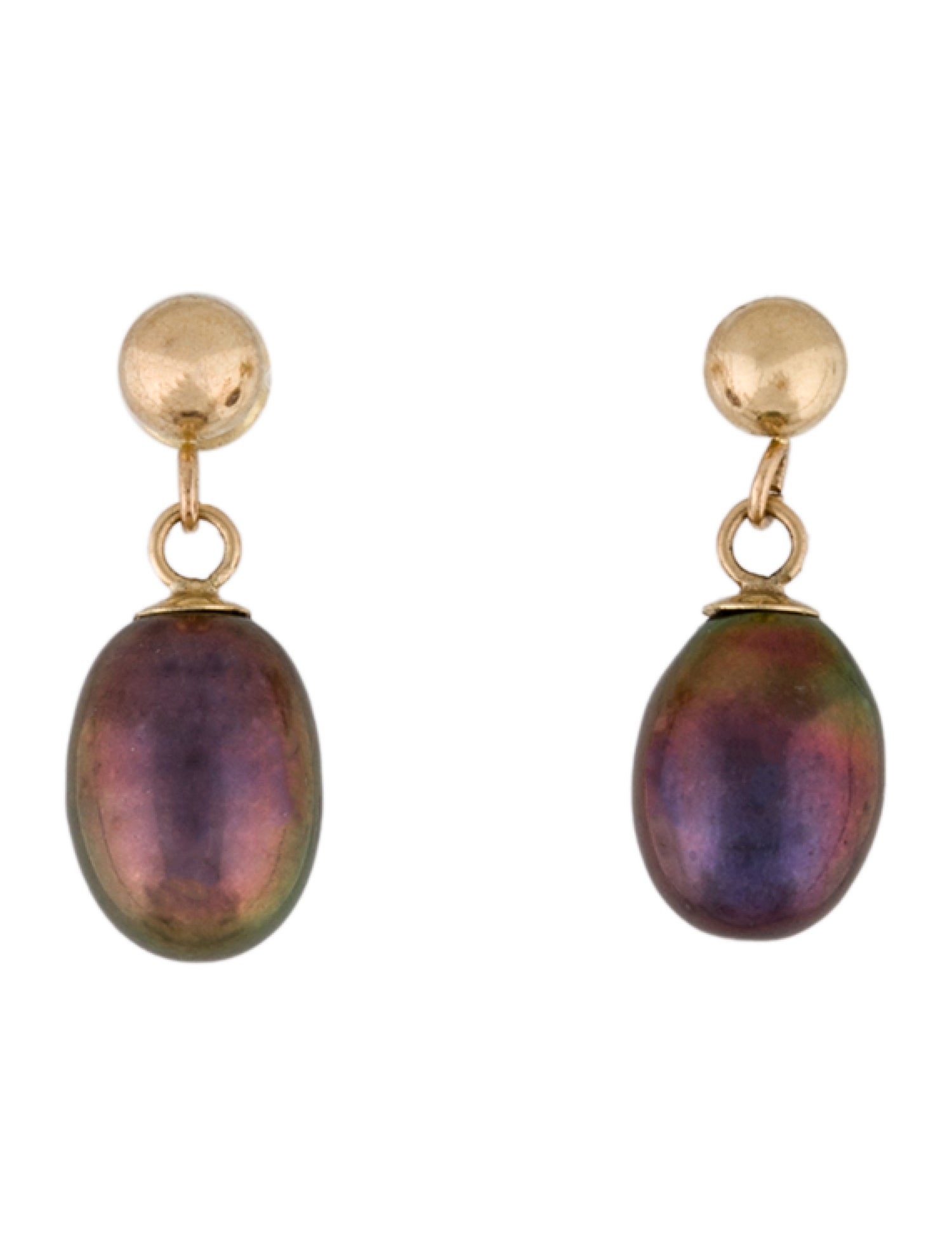 Earrings 14K Dyed Pearl Drop Earrings