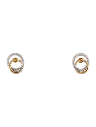 Earrings 14K Two-Tone Double Circle Stud Earrings