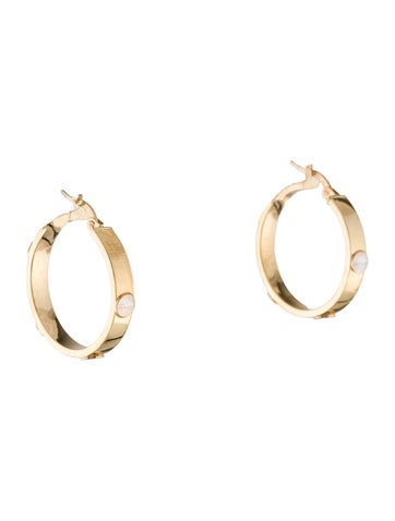 Earrings Hoop 14K Two-Tone Screw Head