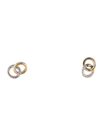 Earrings 14K Two-Tone Interlocking Circle Stud