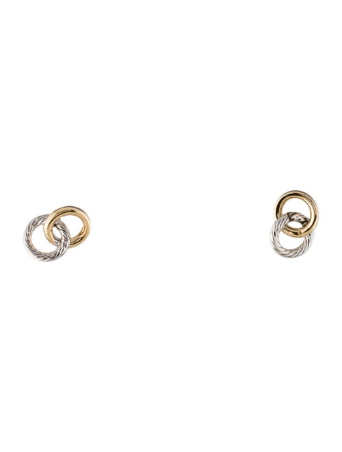 Earrings 14K Two-Tone Interlocking Circle Stud