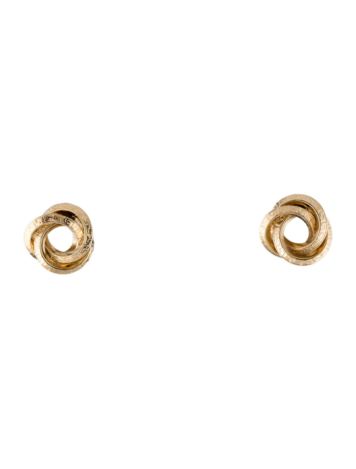 Earrings 14K Greek Key Knot Stud Earrings
