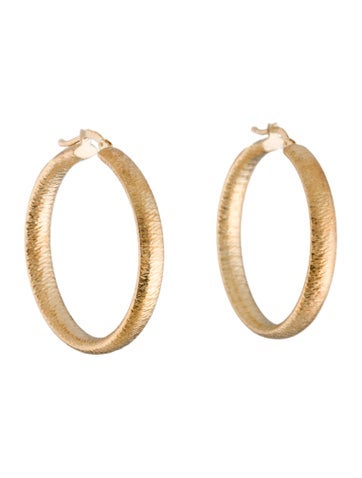 Earrings Hoop 14K Hollow Textured