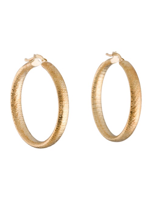 Earrings 14K Hollow Textured Hoop Earrings